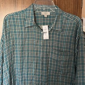 NWT long sleeve light weight flannel shirt